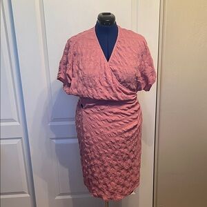 Chic Mauve Textured Wrap Dress